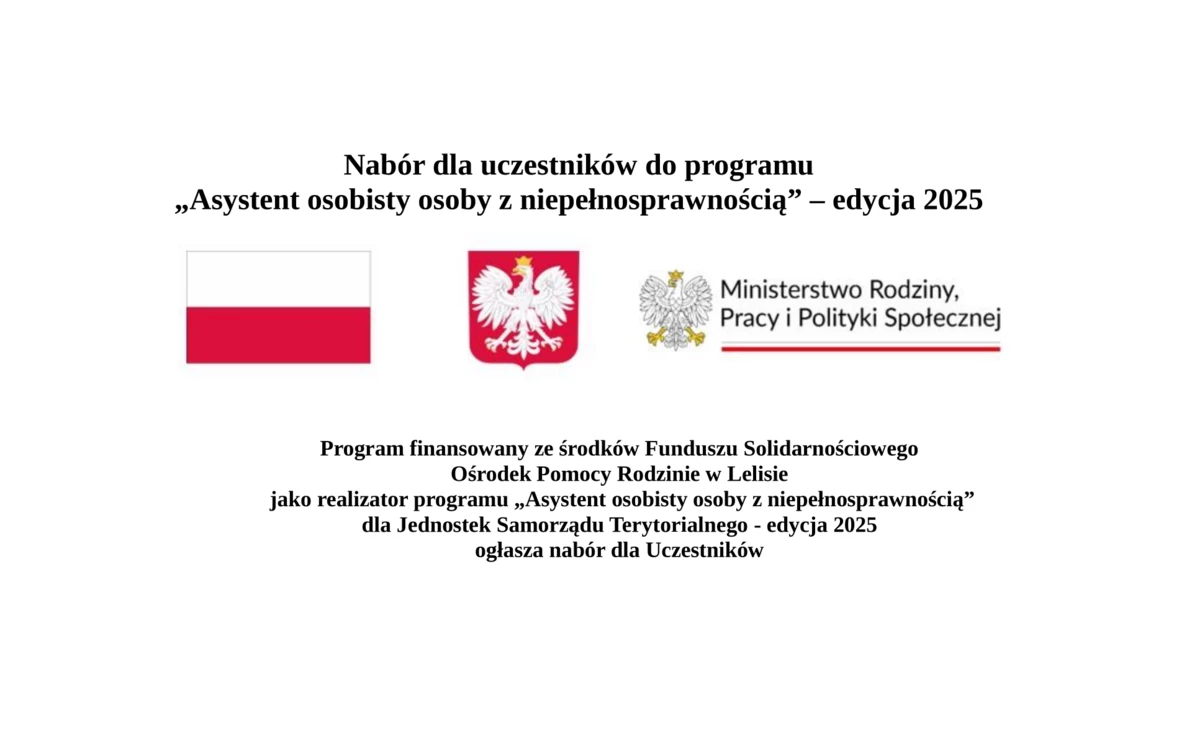 Zdjęcie do Nab&oacute;r dla uczestnik&oacute;w do programu  &bdquo;Asystent osobisty osoby z niepełnosprawnością&rdquo; &ndash; edycja 2025
